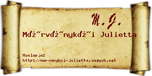 Márványkői Julietta névjegykártya
